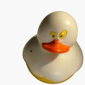 Rubber Ducky Ghost Duck Bath Toy White Yellow Small Collectible